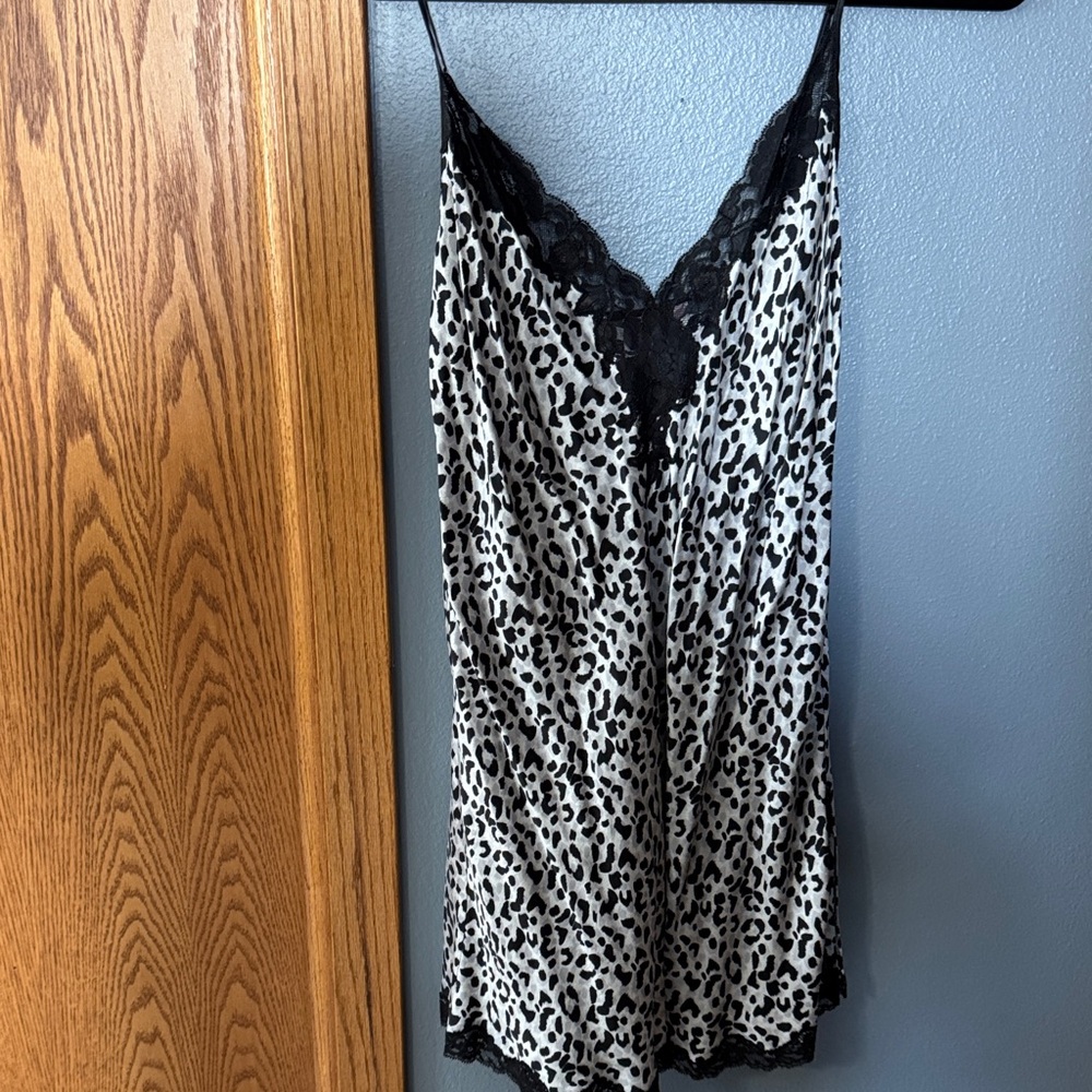 Victoria's Secret Black and White Animal Print Chemise